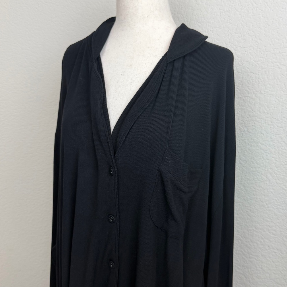 SKIMS Black Ribbed Pajama Long Sleeve
Top Plus Size 4X - Picture 5 of 11